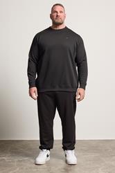 BadRhino Big & Tall Black Crew Neck Sweatshirt | BadRhino 1