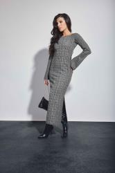 PixieGirl Petite Black Twist Back Ribbed Knit Midi Dress | PixieGirl  5