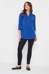 M&Co Blue Half Placket Blouse | M&Co 1