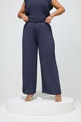 YOURS LONDON Plus Size Navy Blue Pleated Set | Yours Clothing 5