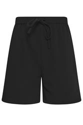 LTS Tall Women's Black Tie Waist Textured Shorts | Long Tall Sally 5