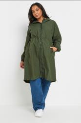 BUMP IT UP MATERNITY Plus Size Green Lightweight Parka Jacket | Yours Clothing 5