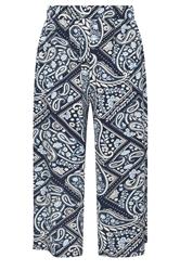 YOURS Curve Navy Blue Tile Print Midaxi Culottes