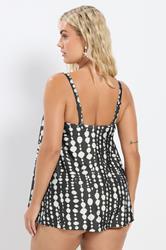 YOURS Plus Size Black Spot Print Tankini Top | Yours Clothing 7