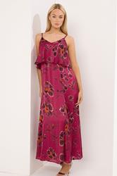 STAR Red Floral Satin Maxi Dress | StarByJM 1