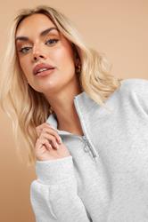 YOURS Plus Size Grey Zip Neck Jumper Dress | Yours Clothing 4