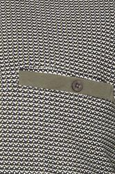 KAM Khaki Green Geometric Print Short Sleeve Polo Shirt | BadRhino 2