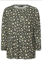 YOURS Plus Size Green Leopard Print Jumper | Yours Clothing 5