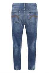BadRhino Big & Tall Blue Washed Elasticated Waist Stretch Jeans | BadRhino 7