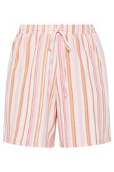 YOURS Curve Orange Textured Stripe Shorts