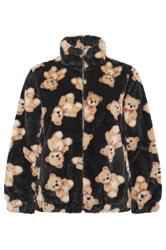 YOURS Curve Black Teddy Bear Faux Fur Fleece Jacket