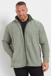 BadRhino Big & Tall Grey Textured Zip Through Fleece | BadRhino 3