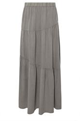 PixieGirl Petite Charcoal Grey Asymmetric Tiered Maxi Skirt