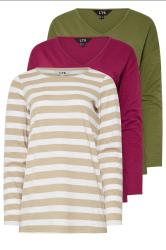 LTS Tall 3 PACK Pink & Green Long Sleeve T-Shirts | Long Tall Sally 3