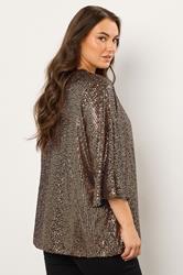 EVANS Plus Size Gold Sequin Embellished Kimono | Evans  4