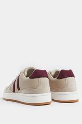 Natural Brown Padded Lace Up Trainers In Wide E Fit | YoursClothing 4
