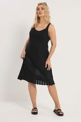 YOURS Plus Size Black Crochet Swing Dress | Yours Clothing 2