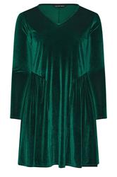 LIMITED COLLECTION Plus Size Forest Green Velvet Skater Dress | Yours Clothing 5