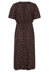 M&Co Brown Polka Dot Tulip Sleeve Dress | M&Co 2