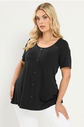 YOURS Plus Size Black Soft Touch Top | Yours Clothing 3