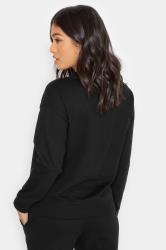 Petite Black Crew Neck Sweatshirt | PixieGirl 2