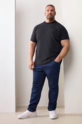BadRhino Big & Tall Navy Blue Ottoman Textured T-Shirt | BadRhino 3