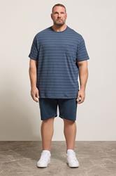D555 Big & Tall Navy Blue Elasticated Waist Shorts | BadRhino 1