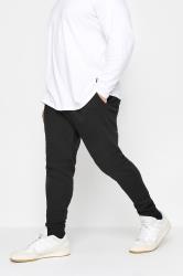 D555 Big & Tall Black Cuffed Joggers | BadRhino  1