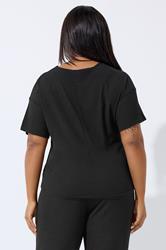 LIMITED COLLECTION Plus Size Black Textured Tie Top | Yours Clothing 2