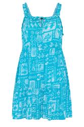 YOURS Curve Blue Mixed Shell Print Dress