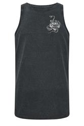BadRhino Big & Tall Black Acid Wash Graphic Vest