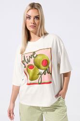 LIMITED COLLECTION Plus Size Ivory White 'Olive You' T-Shirt | Yours Clothing 3
