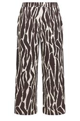 EVANS Plus Size Chocolate Brown Zebra Print Wide Leg Trouser | Evans 5