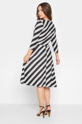 Petite Black & White Stripe Wrap Dress | PixieGirl 2