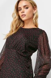 PixieGirl Black & Red Polka Dot Print Mesh Dress | PixieGirl  4