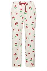 LIMITED COLLECTION Plus Size Cream Cherry Straight Leg Joggers | Yours Clothing 5