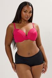 YOURSET 2 PACK Plus Size Black & Pink Burnout Stripe T-Shirt Bras | Yours Clothing 2