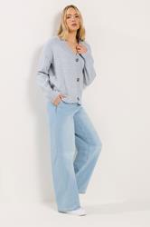 LTS Tall Blue Seam Detail Knitted Cardigan | Long Tall Sally 2