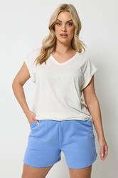 YOURS Curve Blue Jogger Shorts 3