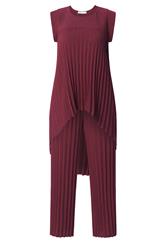 YOURS LONDON Curve Purple Pleated Set