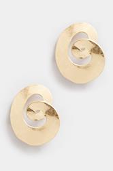 Gold Tone Swirl Stud Earrings | Yours Clothing 3