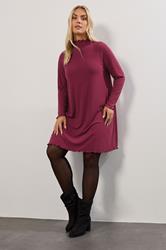 YOURS Plus Size Pink Lettuce Edge Tunic Dress | Yours Clothing 3