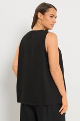 YOURS Plus Size Black Linen Waistcoat | Yours Clothing 2