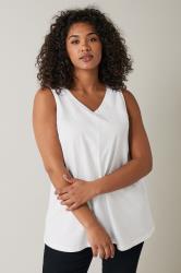 EVANS Plus Size White Premium Cotton Vest Top | Evans 1