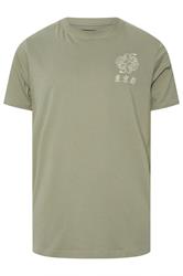 BadRhino Big & Tall Green Japanese Tiger Graphic T-Shirt