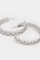 Silver Tone Star Diamante Hoop Earrings | Yours Clothing 2