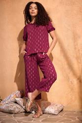 M&Co Berry Red Foil Detail Blouse | M&Co 3