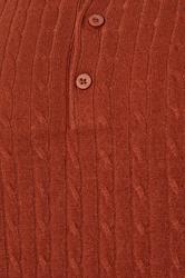 BadRhino Big & Tall Burnt Red Cable Knit Polo Shirt | BadRhino 7