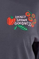 YOURS Plus Size Grey 'Fresh From The Garden' Relaxed T-Shirt | Yours Clothing 5