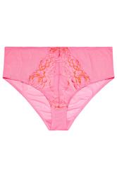 YOURS Plus Size Pink Floral Lace Mesh Full Briefs | Yours Clothing 5